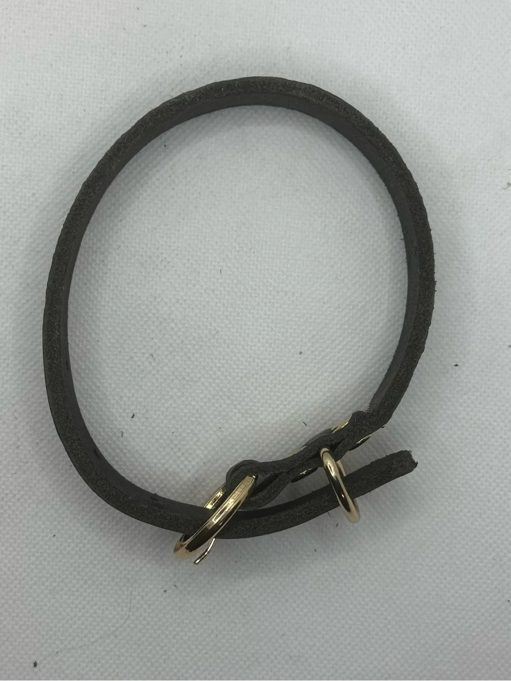 Handmade Leather Dog Collar with Gold Hardware